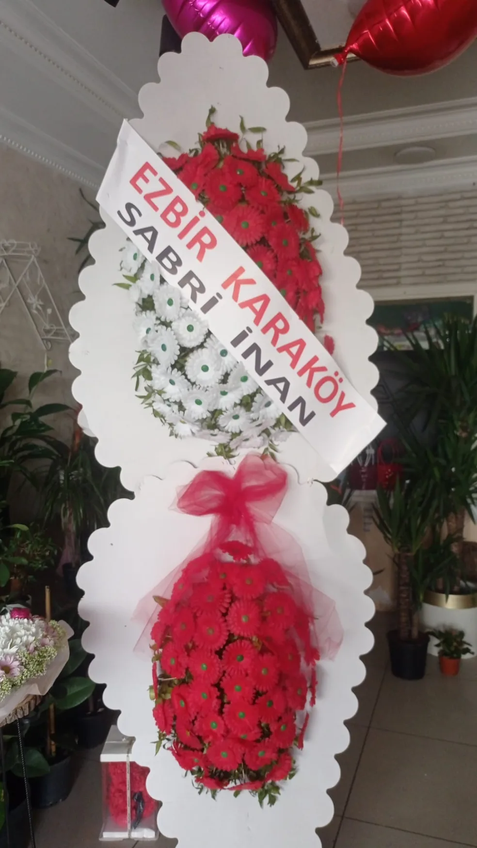 İki Katlı Kırmızı Gerbera Düğün Ayaklı Sepeti - Malatya Çiçekçi By Soydan (2)