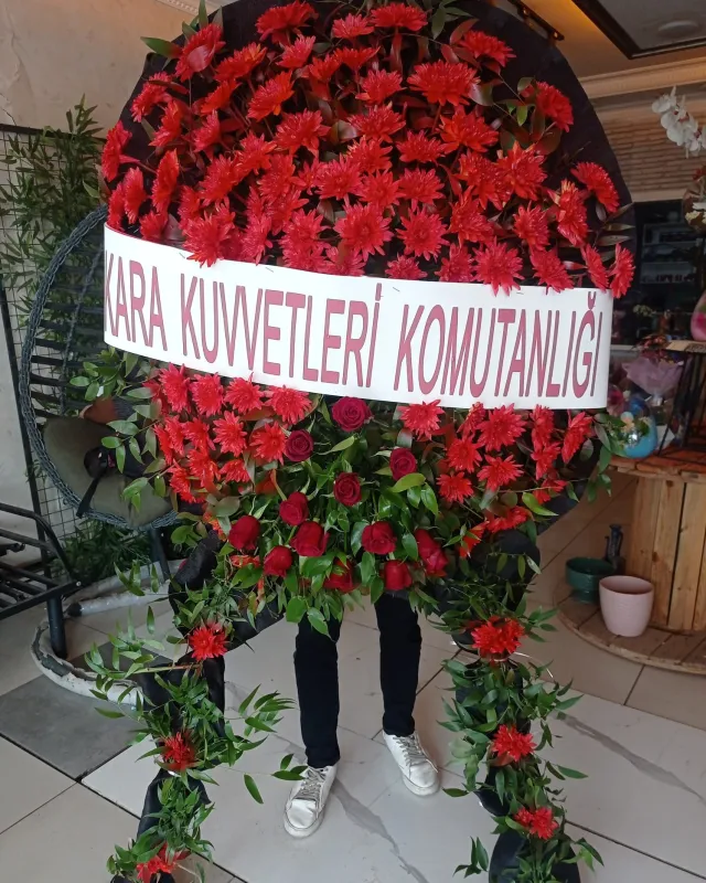 Büyük Kırmızı Gerbera Çelenk - Malatya Çiçekçi By Soydan