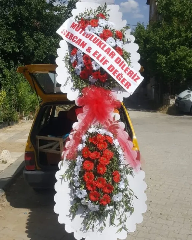 Kırmızı Gerbera Düğün Ayaklı Sepeti - Malatya Çiçekçi By Soydan